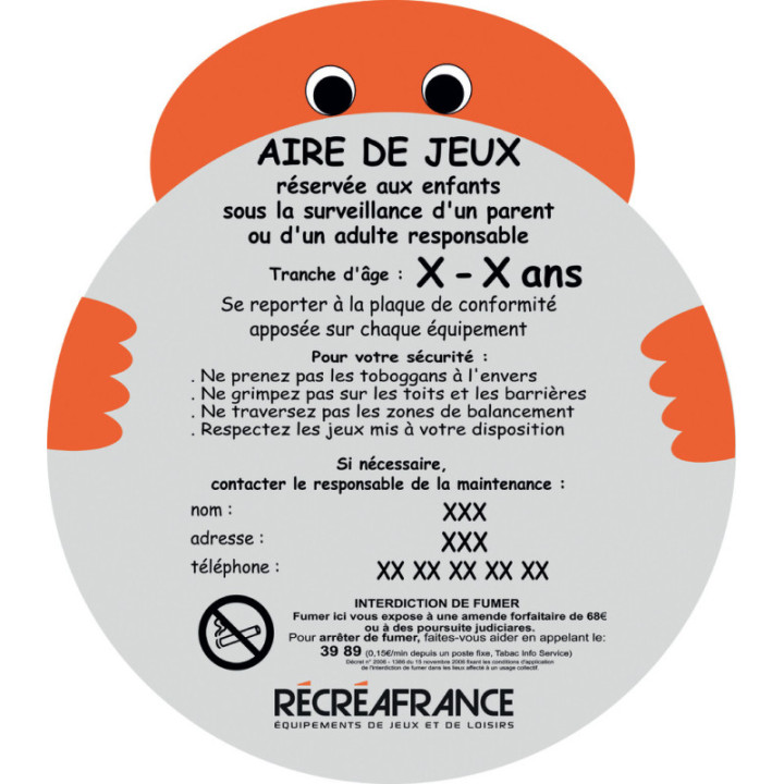 Panneau aire de jeux Bonhomme