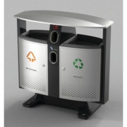 Poubelle tri sélectif acier 2 x 39 L Havi