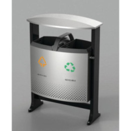 Poubelle tri sélectif acier 2 x 39 L Havi