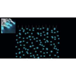Rideau fixe 12 descentes en LED caoutchouc blanc