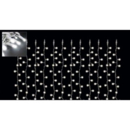 Rideau fixe 12 descentes en LED caoutchouc blanc