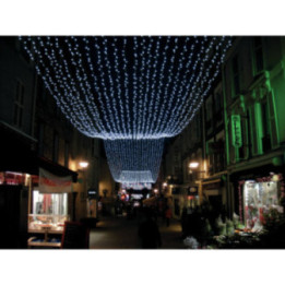 Rideau fixe 12 descentes en LED caoutchouc noir