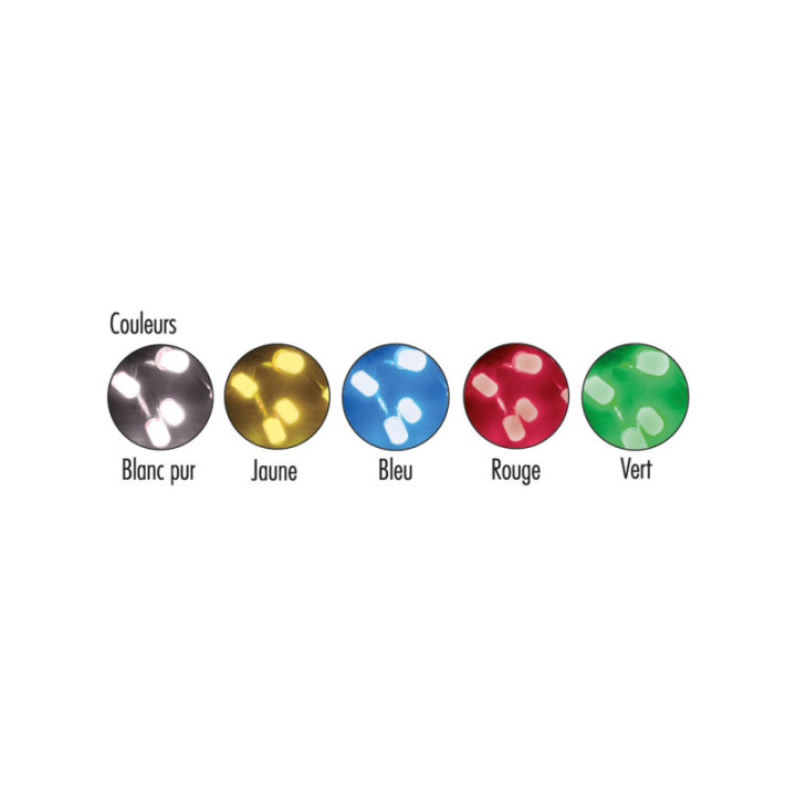 Rideau fixe 12 descentes en LED caoutchouc noir