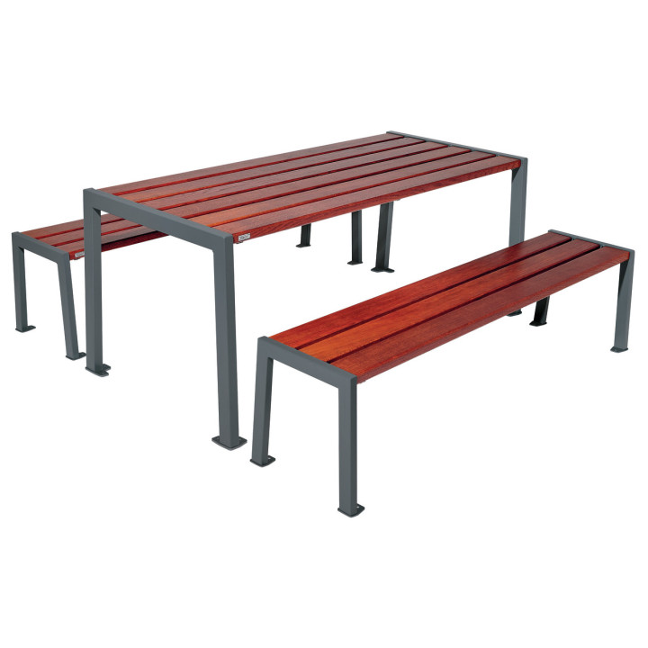 Table pique-nique bois et acier Silaos