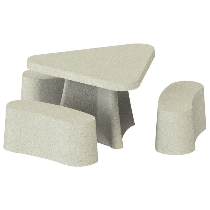 Table pique-nique béton Triangle