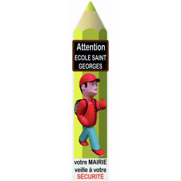 Totem de signalisation enfant crayon plat