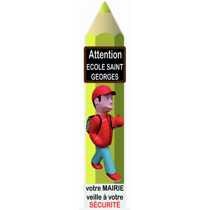 Totem de signalisation enfant crayon plat