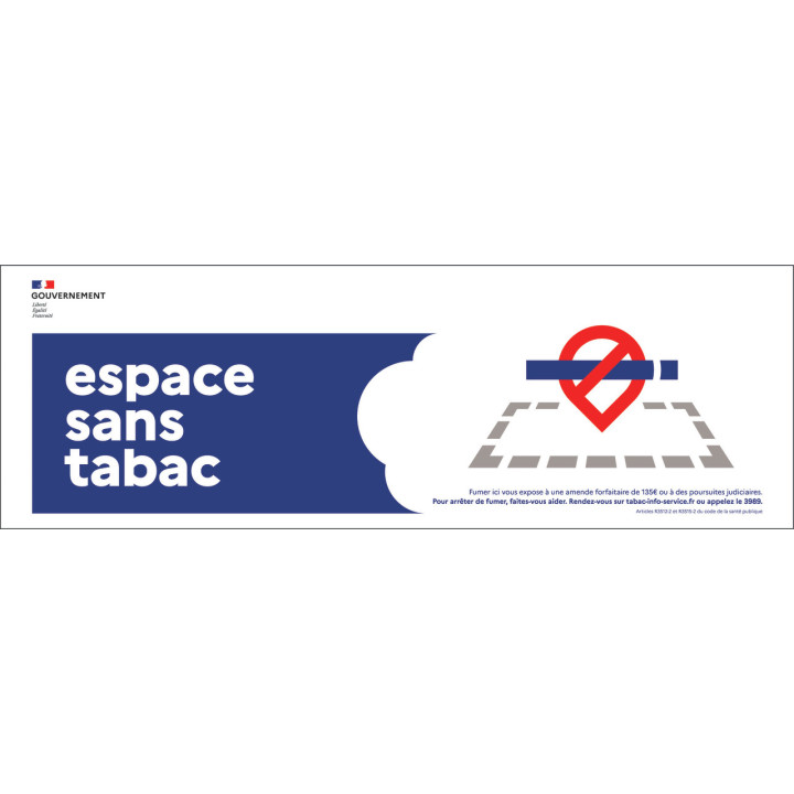 Panneau signalétique sans tabac 300 x 100 cm