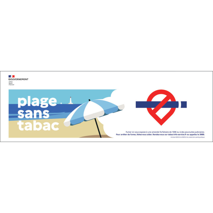 Panneau signalétique sans tabac 300 x 100 cm
