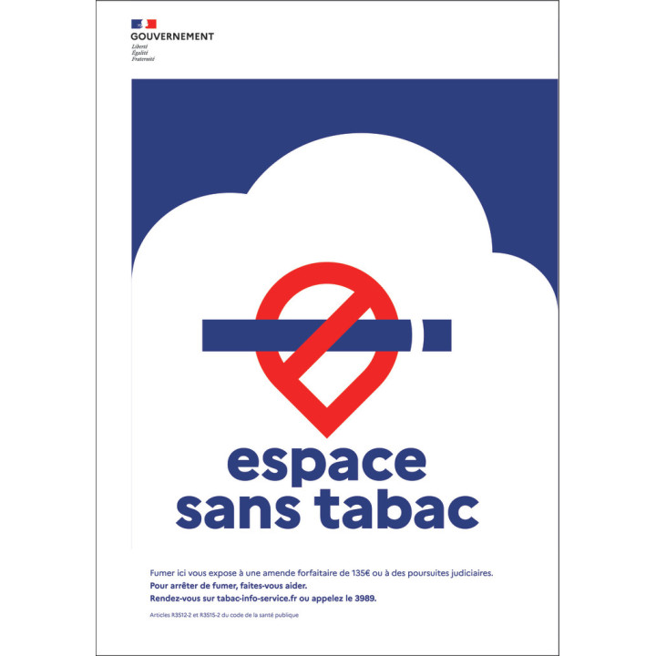 Panneau signalétique sans tabac 300 x 100 cm
