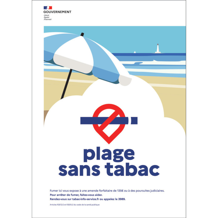 Panneau signalétique sans tabac 300 x 100 cm