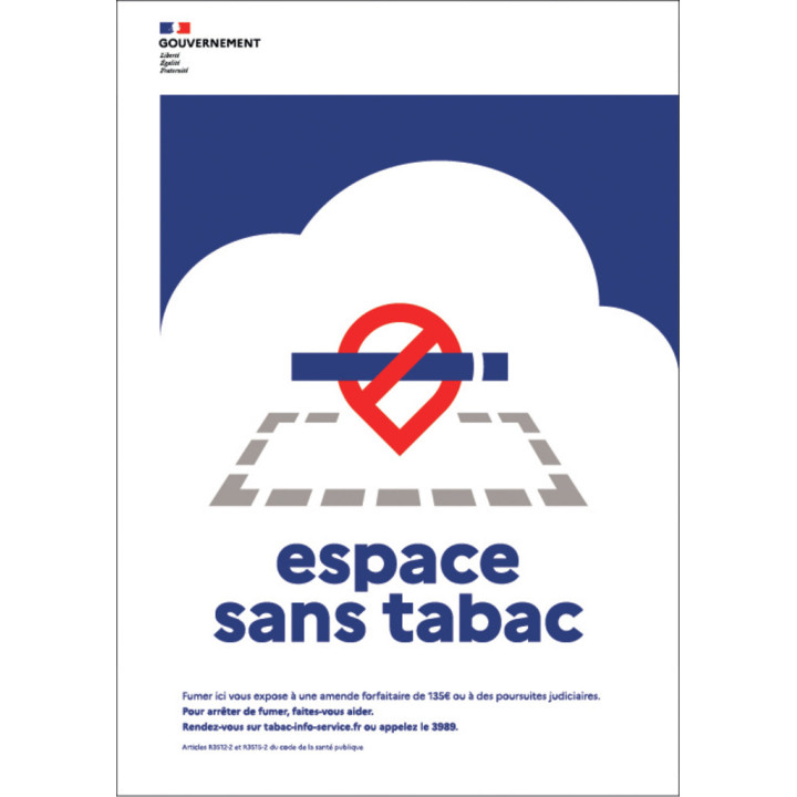 Panneau signalétique sans tabac 300 x 100 cm