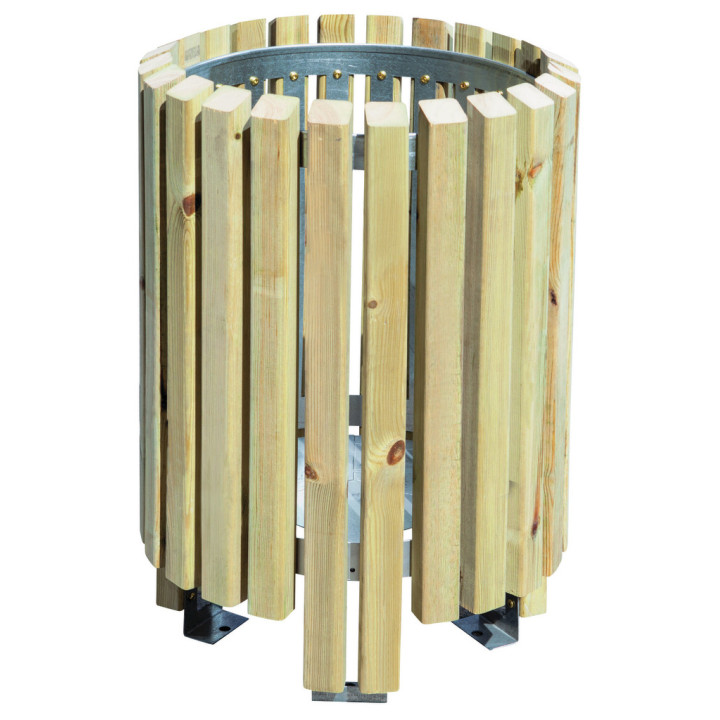 Corbeille bois espaces publics Salou