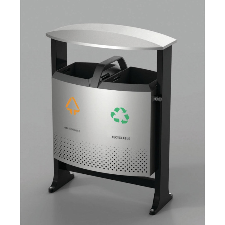 Poubelle tri sélectif acier Havi