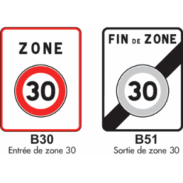 Panneau entrée et sortie de zone