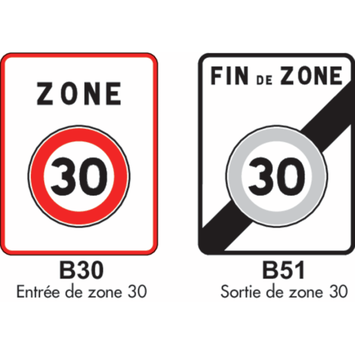Panneau entrée et sortie de zone