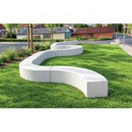 Banquette béton Harlem cintrée