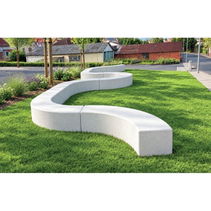 Banquette béton Harlem cintrée
