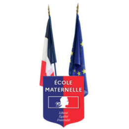 Lot n°1 pavoisement école : écusson personnalisé + drapeaux