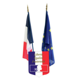 Lot n°2 pavoisement école : écusson tricolore + drapeaux