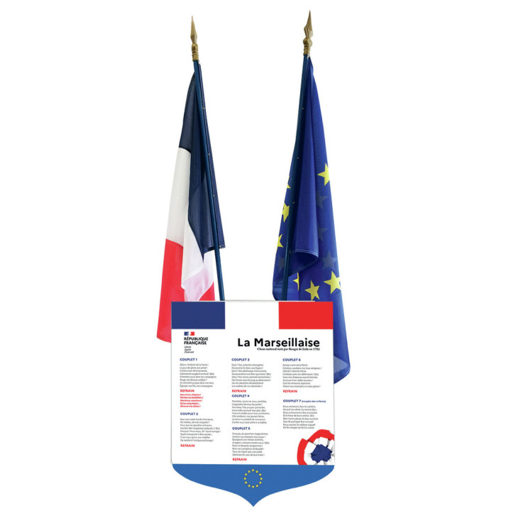 Lot n°3 loi Blanquer : écusson Marseillaise collège/lycée + drapeaux