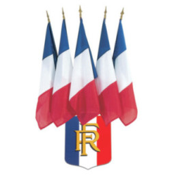 Lot pavoisement : 1 écusson + 5 drapeaux