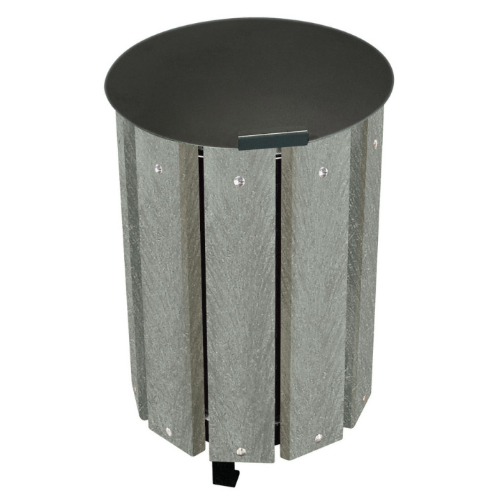 Corbeille urbaine plastique recyclé Séssile