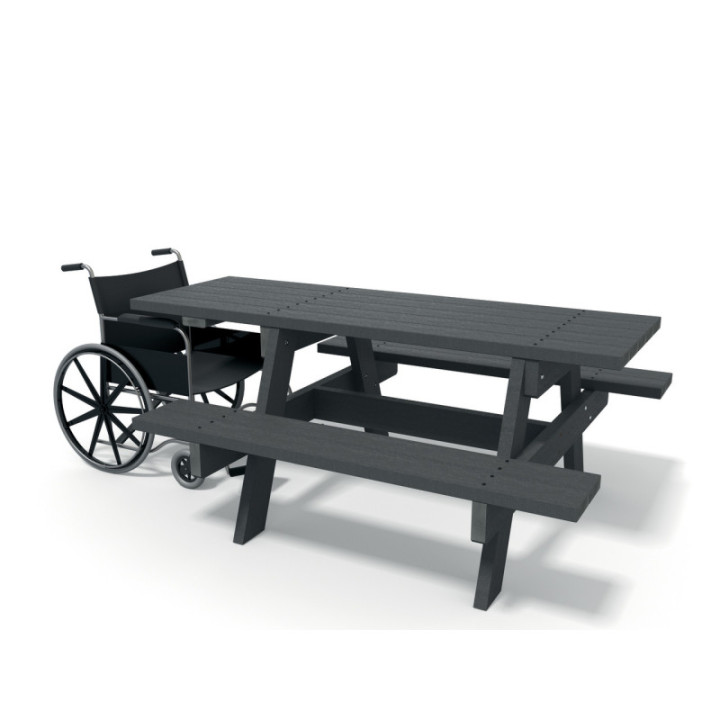 Table avec bancs Parc PMR 180 cm