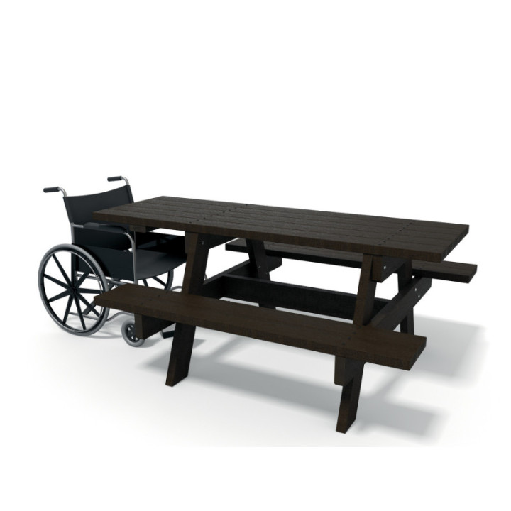 Table avec bancs Parc PMR 180 cm